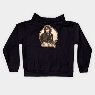 Rory Gallagher 70s Retro Sepia Tone Kids Hoodie